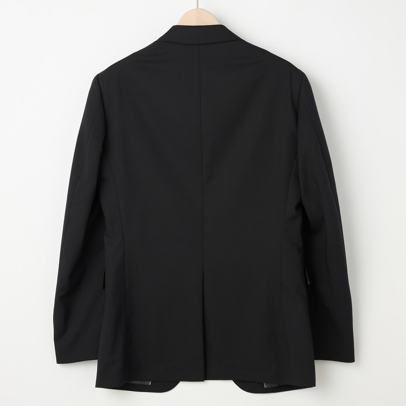 Wool Blend Textured Solid Suit - Black_19