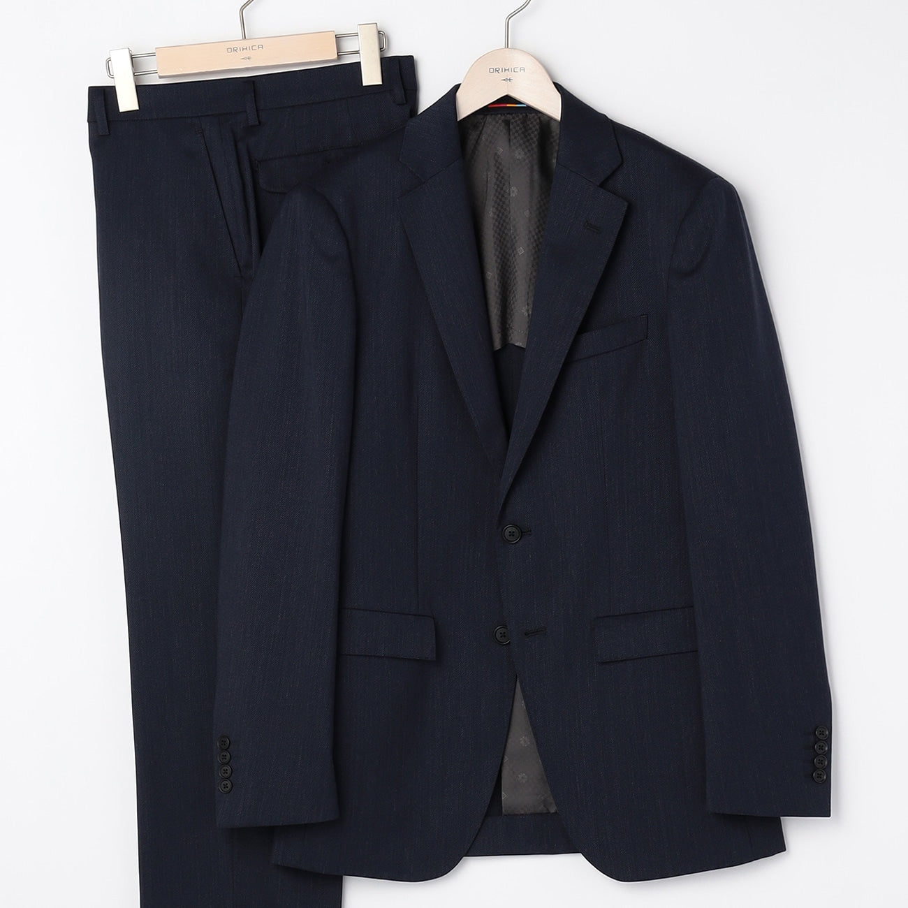 Wool Blend Twill Suit - Navy_18