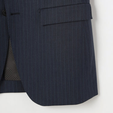 Wool Blend Stripe Suit - Navy_23