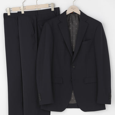 Two-pants Wool Blend Suit - Navy_14