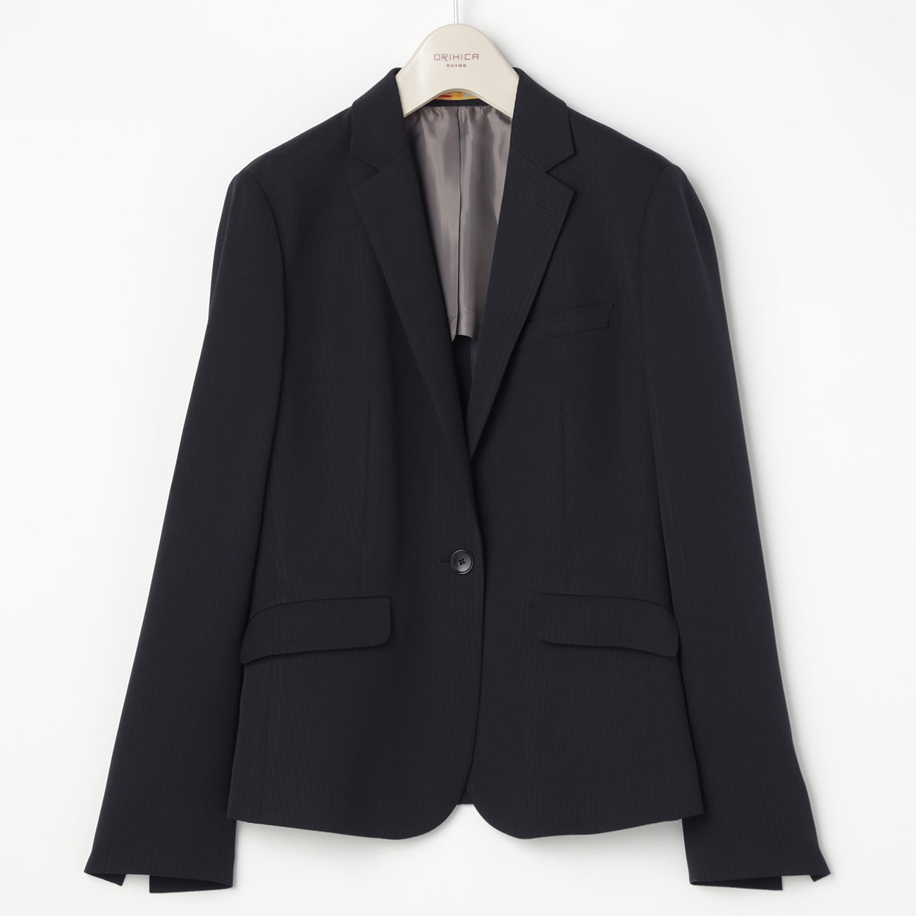 Washable Stretch Shadow Stripe Notch Lapel Jacket - Navy_24