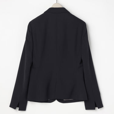 Washable Stretch Shadow Stripe Notch Lapel Jacket - Navy_25