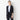 Shadow Check Three-quarter Sleeve Jacket - Navy_22