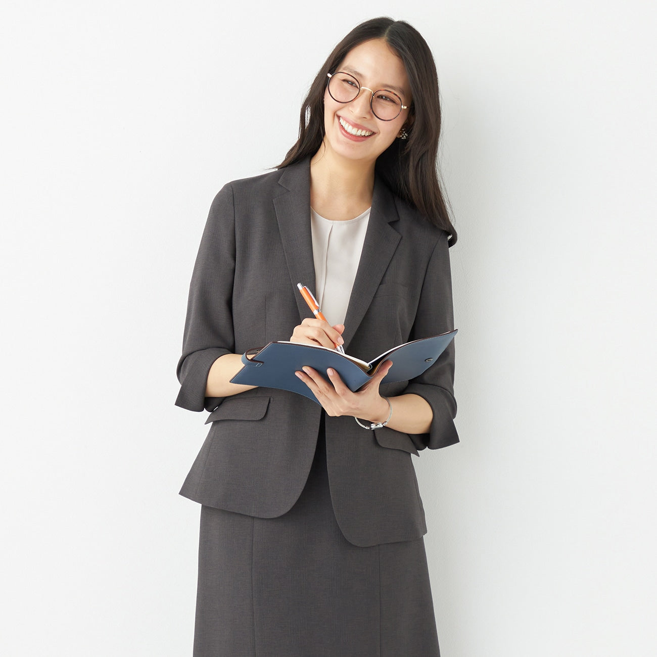 Shadow Check Three-quarter Sleeve Jacket - Charcoal Gray_23