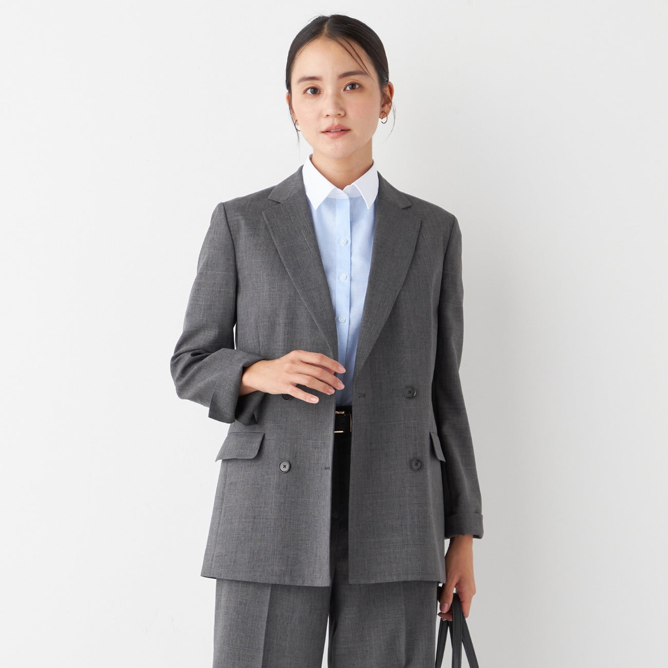 THE THIRD SUITS Double Breasted Jacket - Medium Gray_16