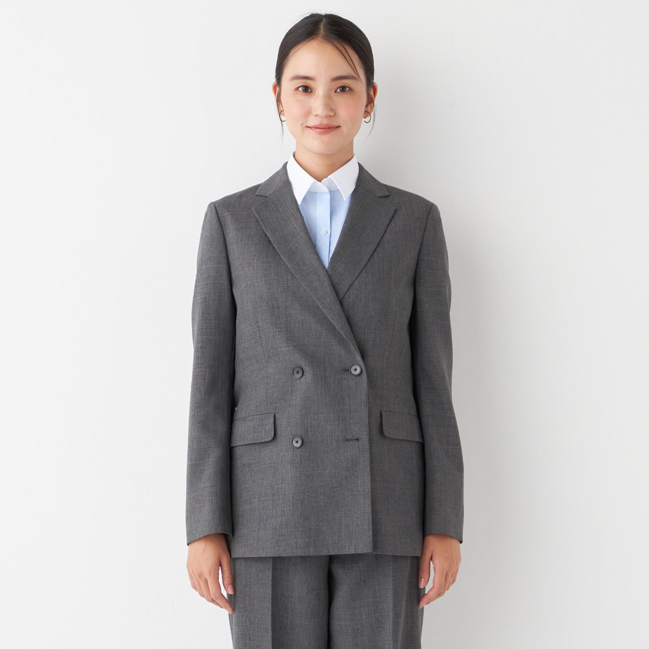 THE THIRD SUITS Double Breasted Jacket - Medium Gray_18