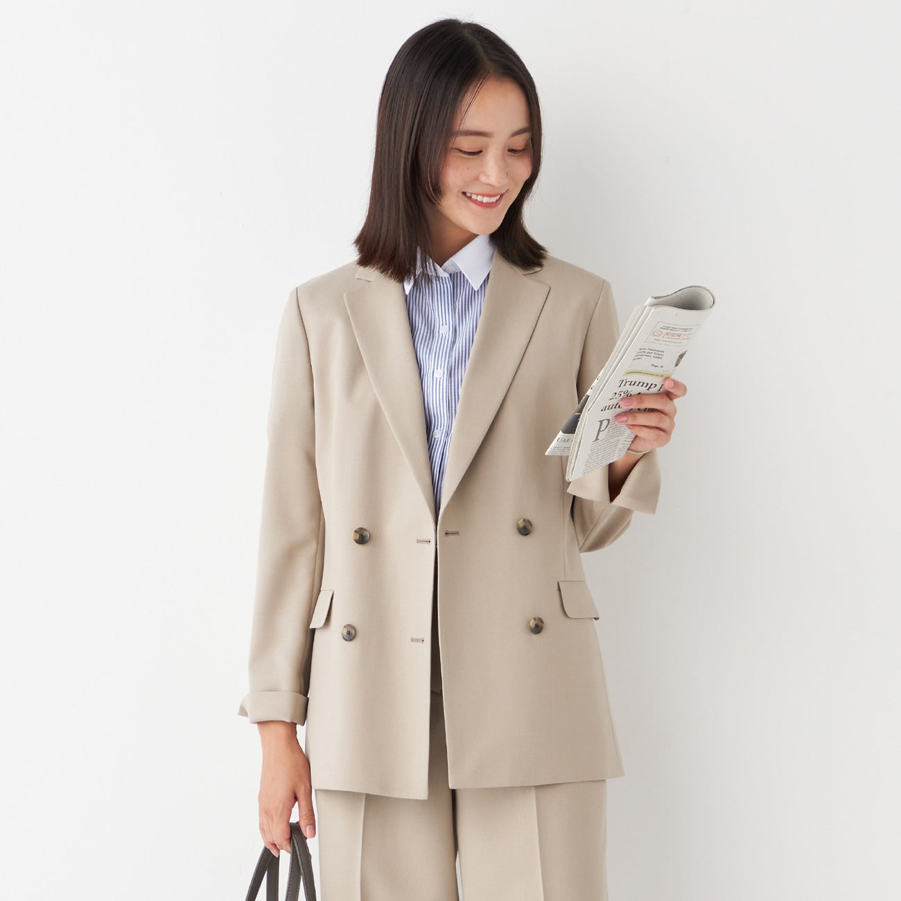 THE THIRD SUITS Double Breasted Jacket - Beige_17