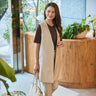 THE THIRD SUITS Linen-like Long Vest - Beige_24