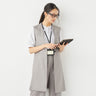 THE THIRD SUITS Linen-like Long Vest - Light Gray_22