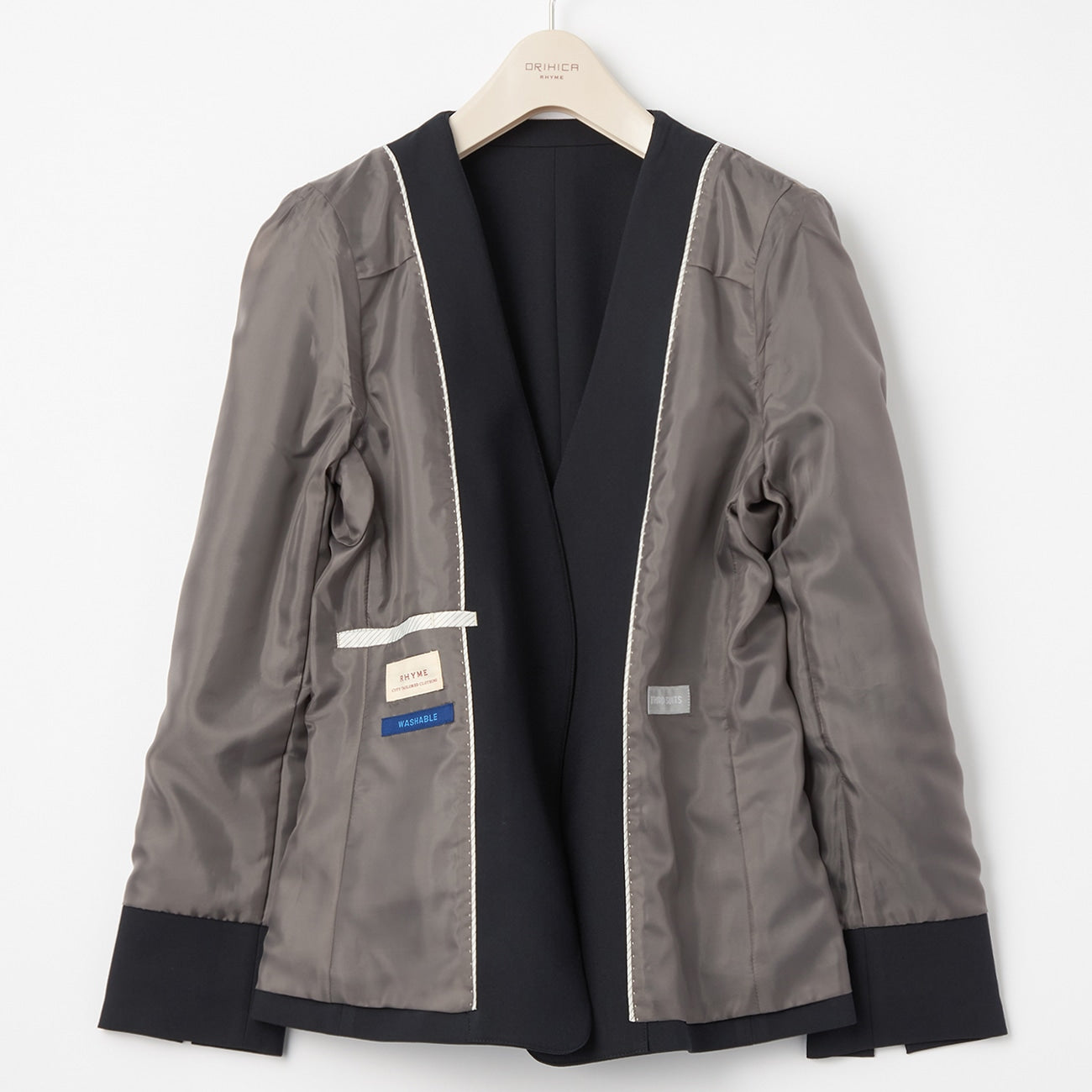 THE THIRD SUITS 無領雙織外套 -深藍