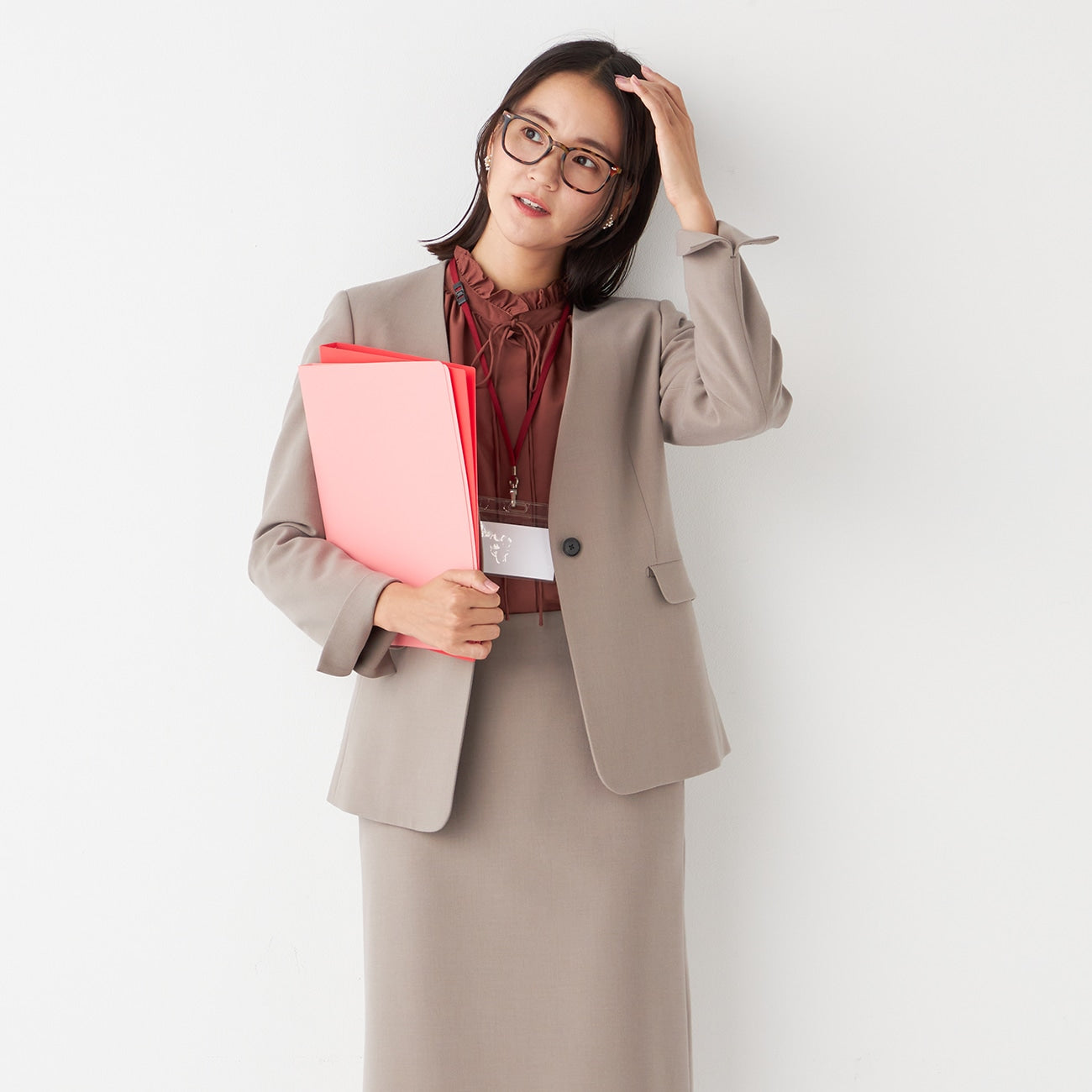 THE THIRD SUITS 无领双层编织外套 - 米色_28