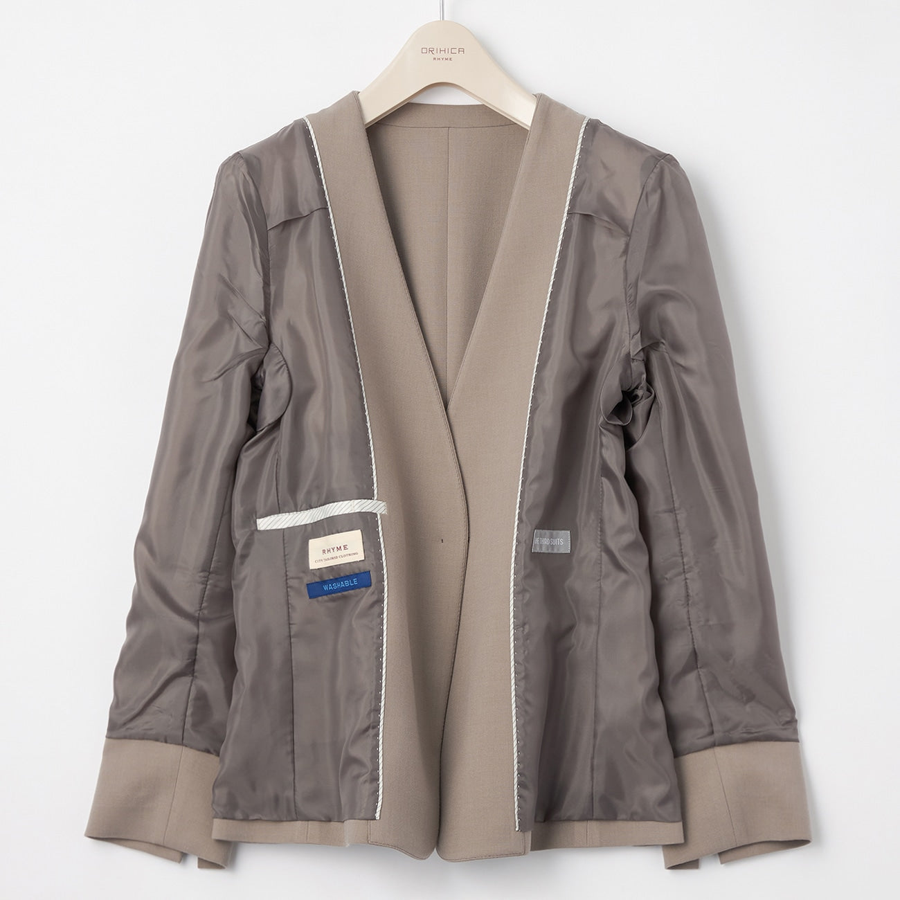 THE THIRD SUITS 无领双层编织外套 - 米色_34