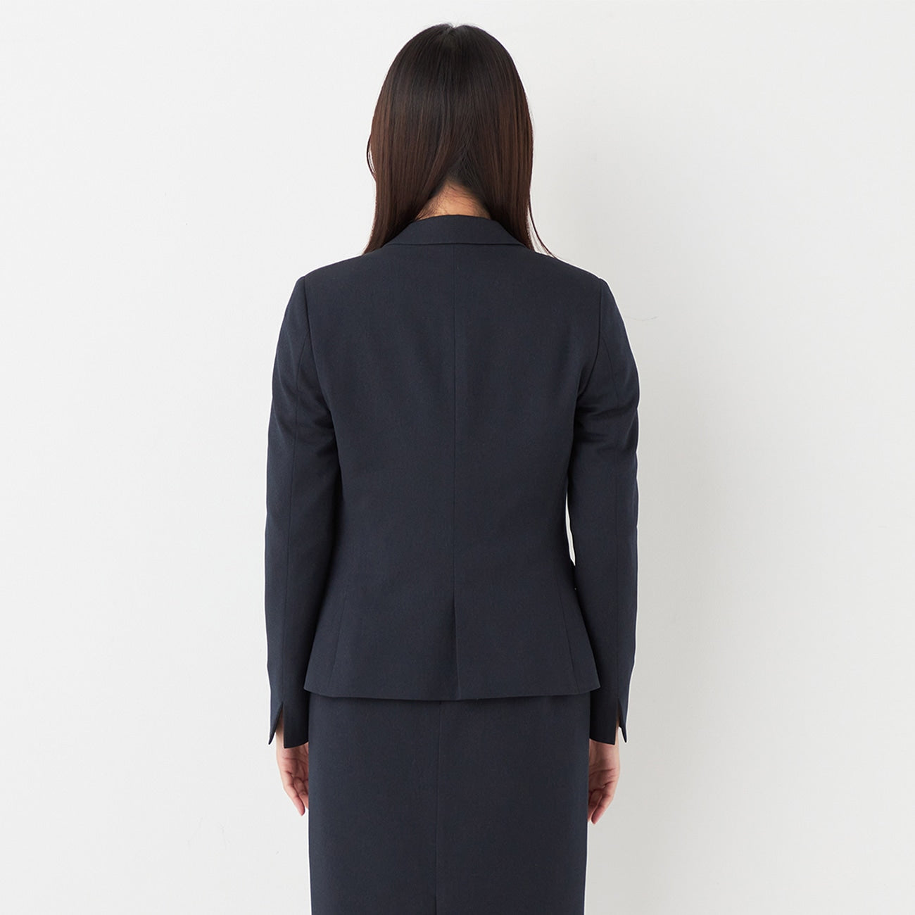 Washable Stretch Notch Lapel Pinhead Jacket - Navy_19