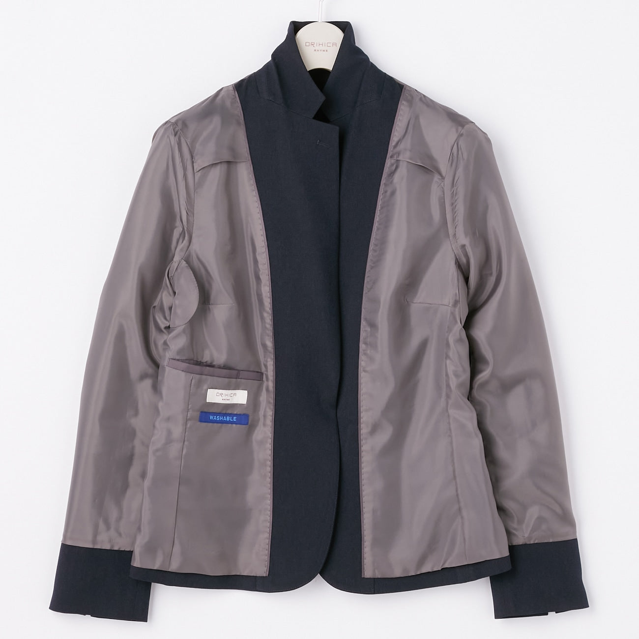 可机洗 Stretch Notch Lapel针头花纹 外套 -深蓝