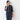 Washable Stretch Three-Quarter Sleeve Check Jacket - Navy_36
