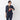 Washable Stretch Three-Quarter Sleeve Check Jacket - Navy_40