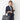 Washable Stretch Three-Quarter Sleeve Check Jacket - Navy_41