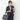 Washable Stretch Three-Quarter Sleeve Check Jacket - Navy_42