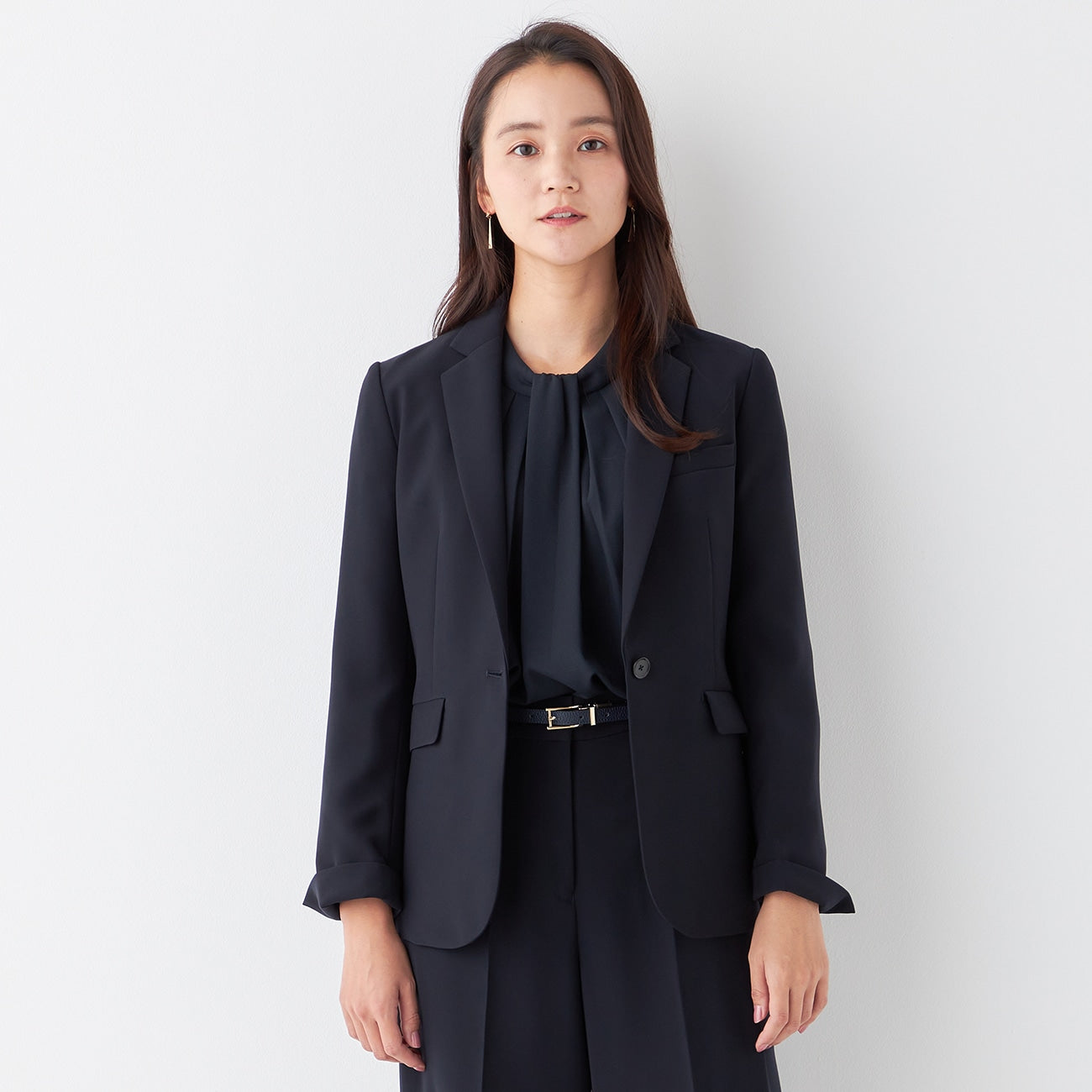 THE THIRD SUITS Double Cloth Notch Lapel Jacket - Navy_28