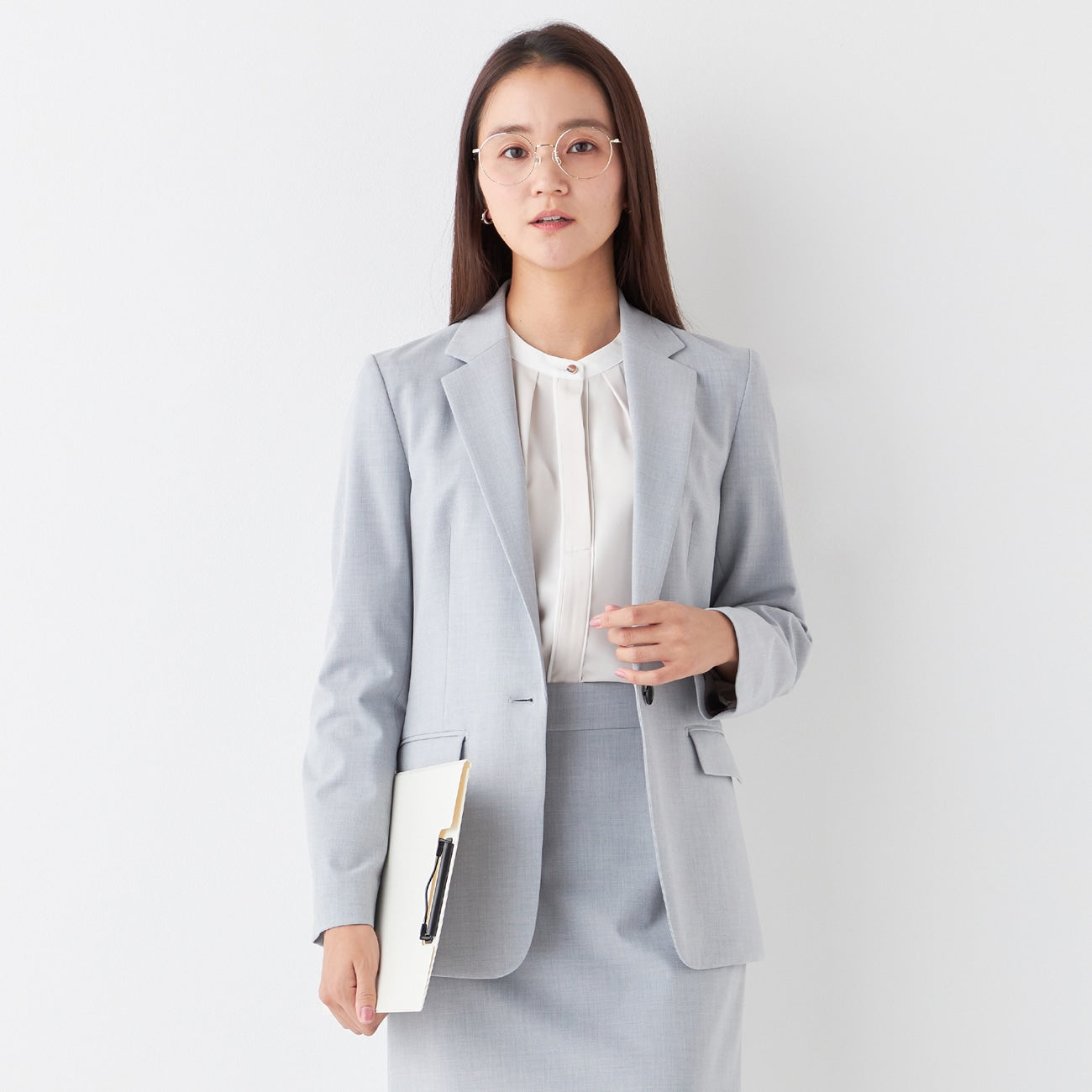 THE THIRD SUITS Long Jacket - Light Gray_25