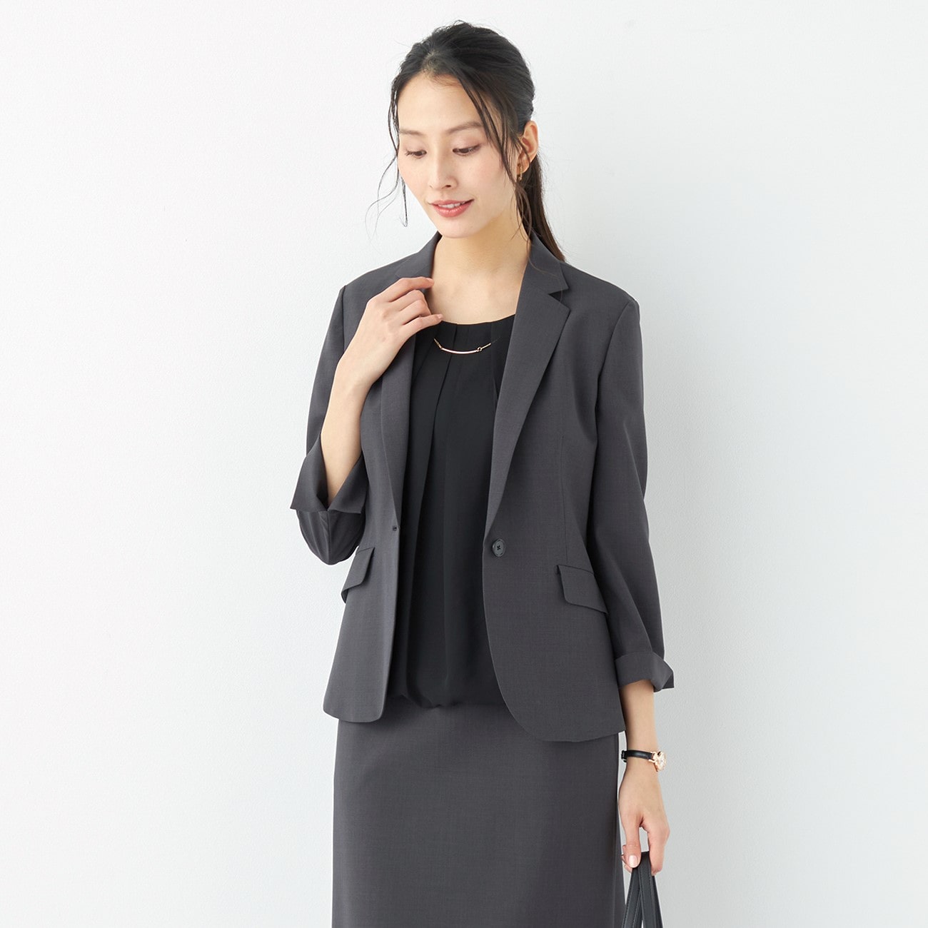 THE THIRD SUITS 短袖翻领外套 - 中灰_19