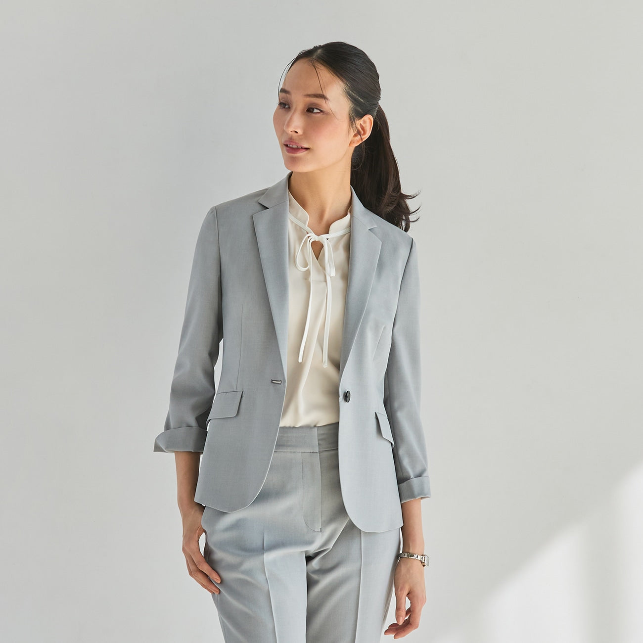 THE THIRD SUITS 短袖翻领外套 - 浅灰色_18