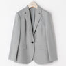 THE THIRD SUITS Cropped Sleeve Notch Lapel Jacket - Light Gray_23