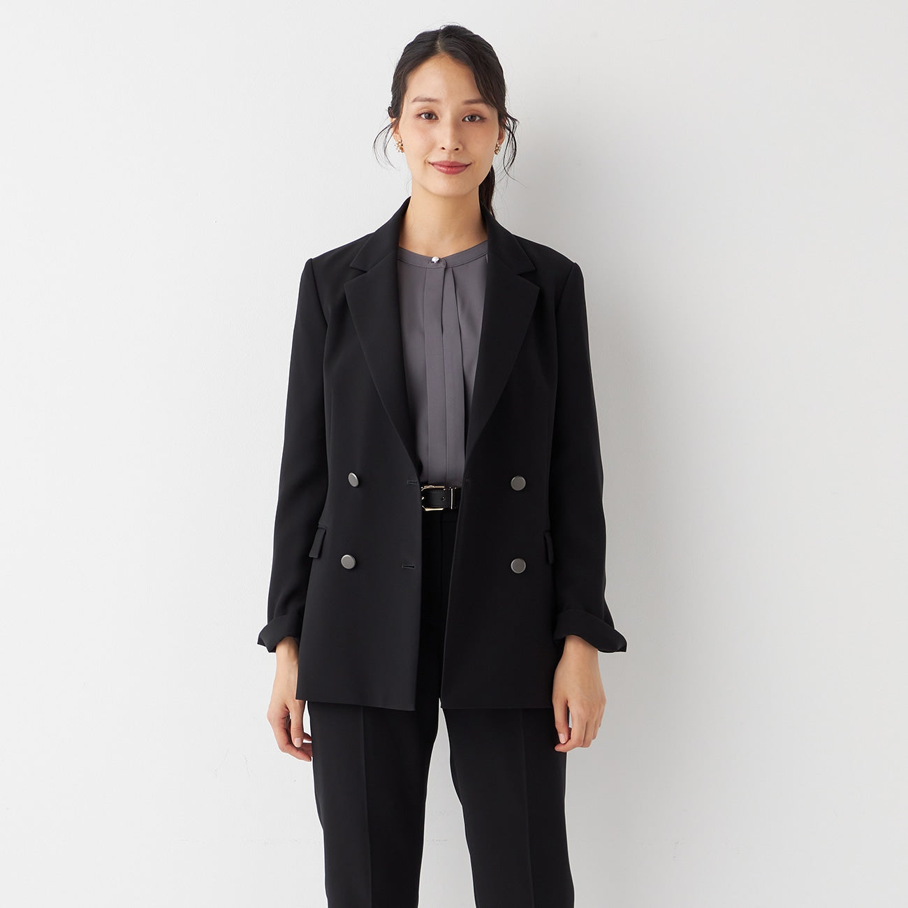 THE THIRD SUITS Double Breasted Jacket - Black_18
