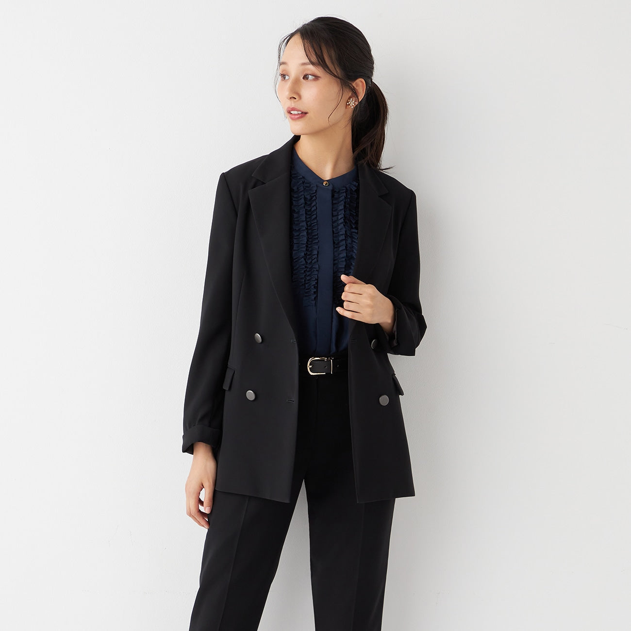 THE THIRD SUITS Double Breasted Jacket - Black_19