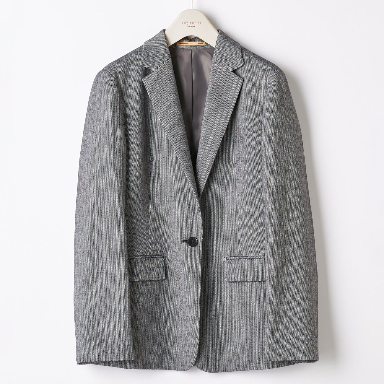 THE THIRD SUITS 魚骨紋 長外套 - Medium灰