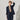 THE THIRD SUITS Linen-Like Cropped Sleeve Double-Breasted Jacket - Navy_37