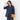 THE THIRD SUITS Linen-Like Cropped Sleeve Double-Breasted Jacket - Navy_40