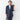 THE THIRD SUITS Linen-Like Cropped Sleeve Double-Breasted Jacket - Navy_48