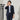 THE THIRD SUITS Linen-Like Cropped Sleeve Collarless Jacket - Navy_35