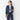 THE THIRD SUITS Linen-Like Cropped Sleeve Collarless Jacket - Navy_42