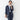 THE THIRD SUITS Linen-Like Cropped Sleeve Collarless Jacket - Navy_43