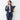 THE THIRD SUITS Linen-Like Cropped Sleeve Collarless Jacket - Navy_44