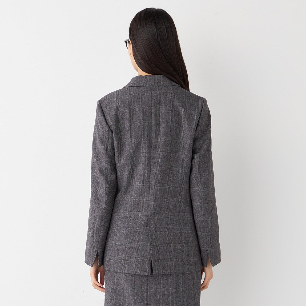 THE THIRD SUITS 格紋雙排扣外套 -灰