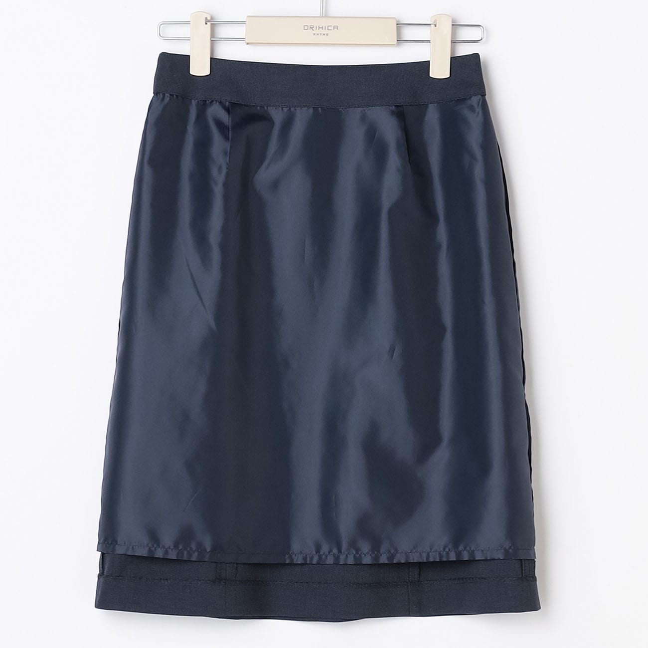 可機洗彈力半緊身裙 -深藍