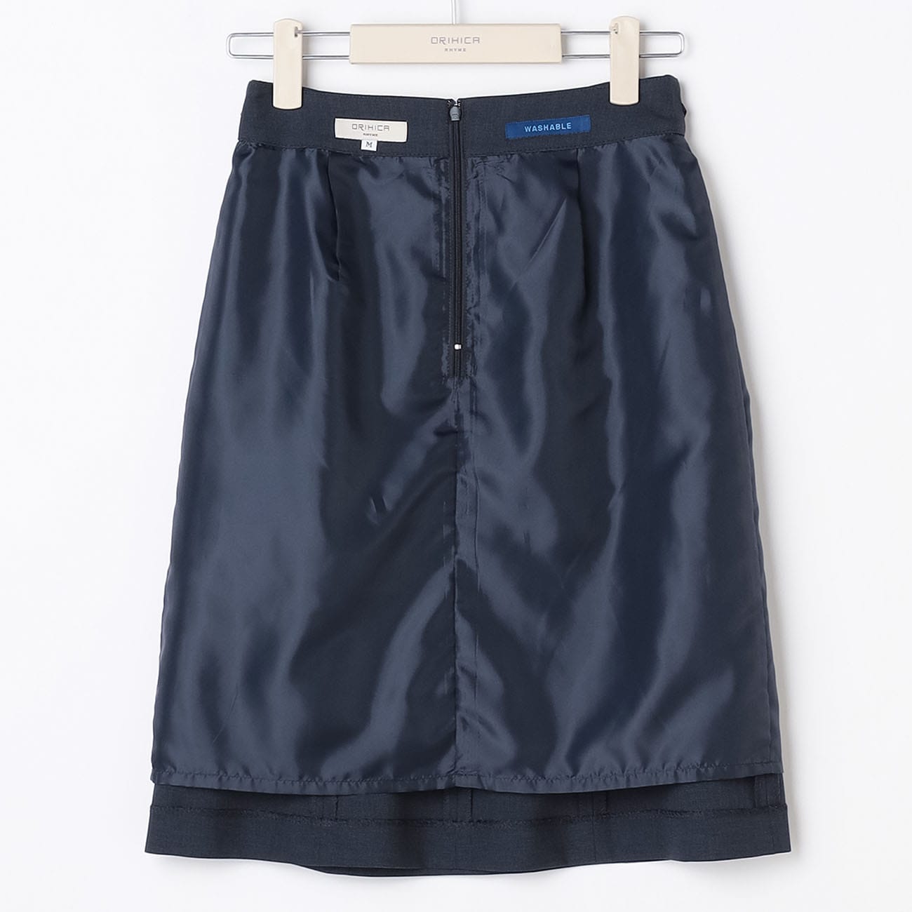 可機洗彈力半緊身裙 -深藍