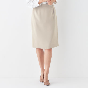 THE THIRD SUITS Double Cloth Tight Skirt - Beige_24