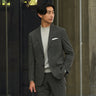 Water-Repellent Glen Plaid Jacket - Medium Gray_13