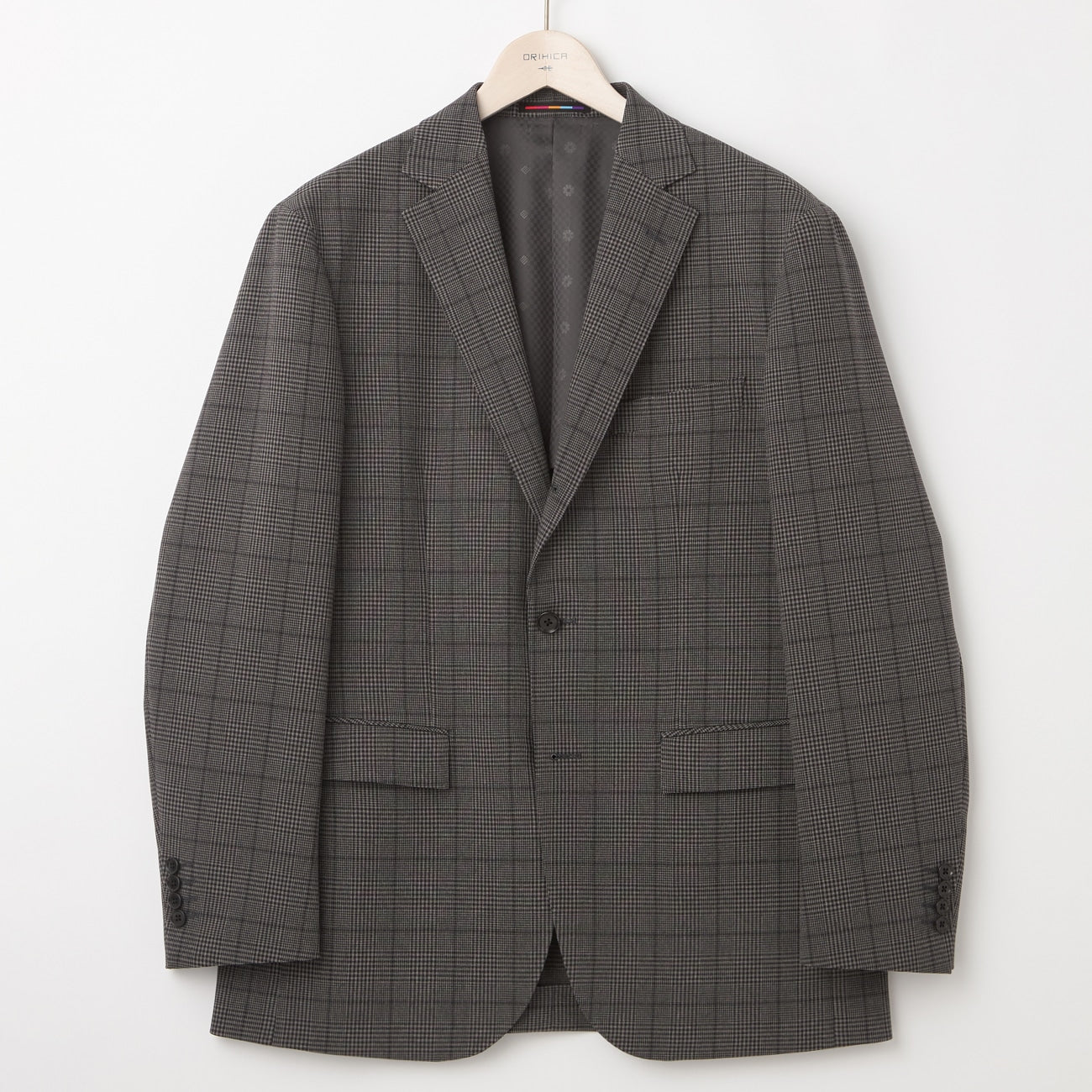 Water-Repellent Glen Plaid Jacket - Medium Gray_15