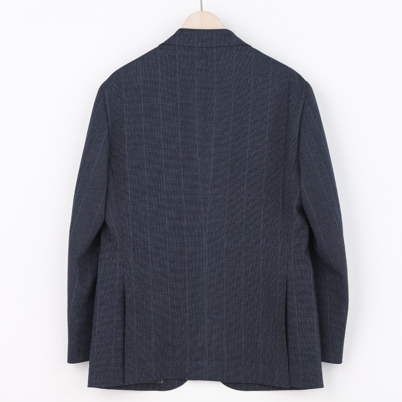 Water-Repellent Windowpane Jacket - Navy_16