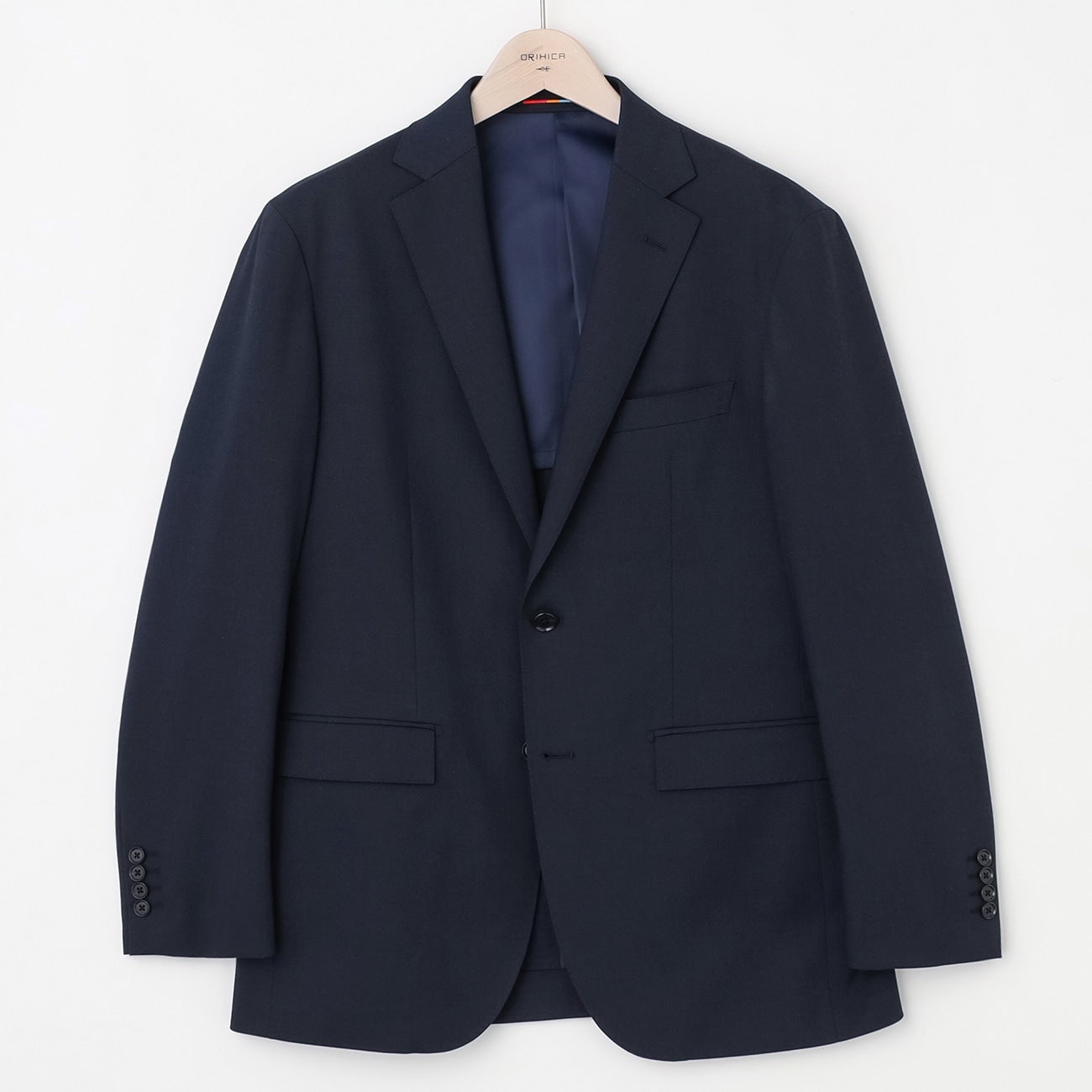 Washable Stretch Plain Jacket - Navy_18