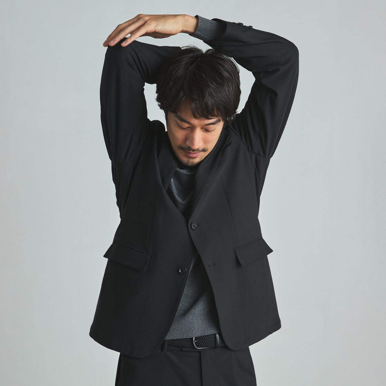 Japanese Fabric THE THIRD SUITS BIZSPO Jacket - Black_13