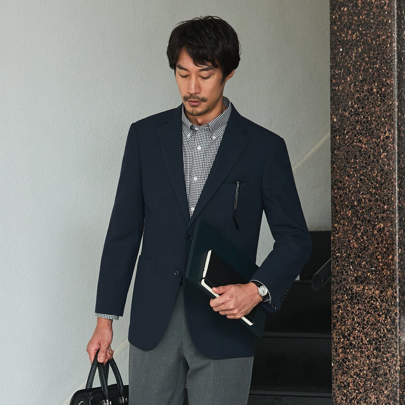 Business Casual Plain外套 -深藍