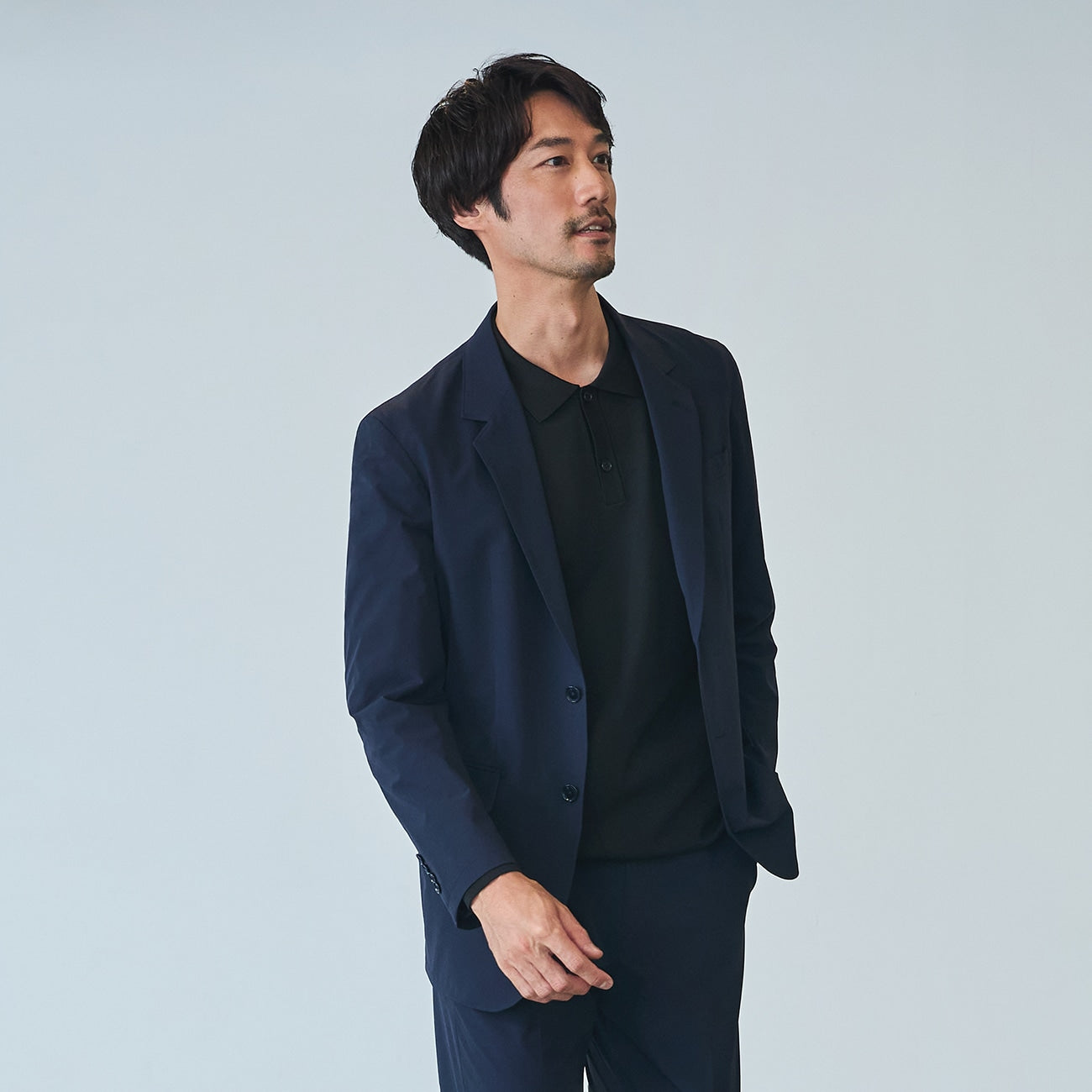 THE THIRD SUITS BIZSPO Water-Repellent Plain Nylon Jacket - Navy_11