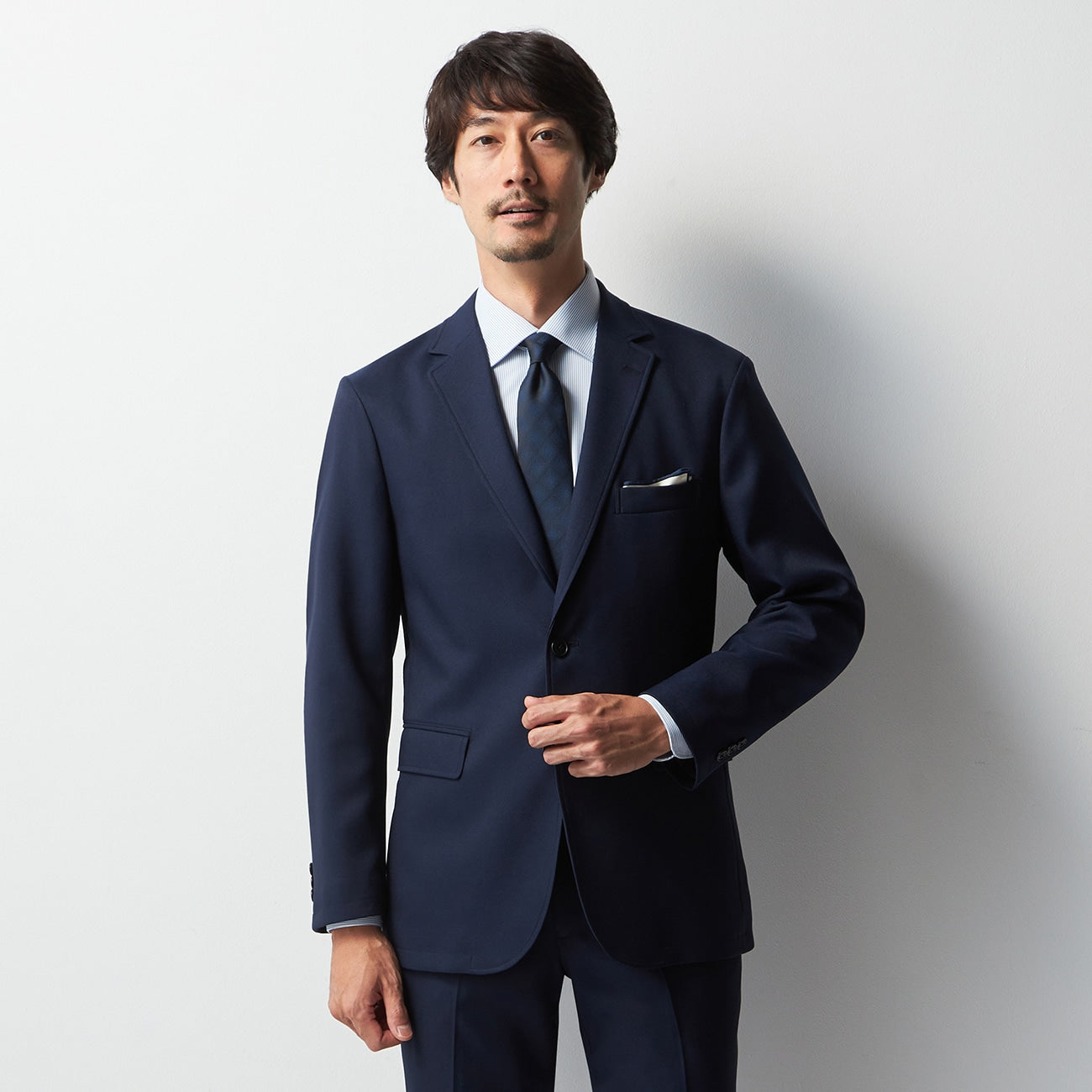 Washable Plain Jacket - Navy_12