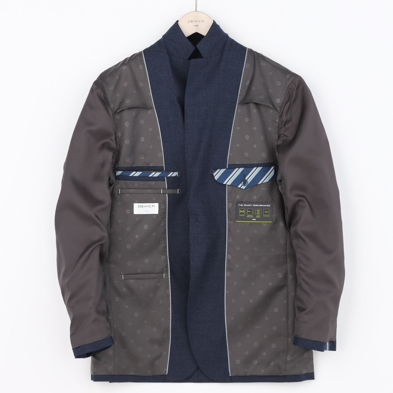 Solid Milled Wool Matching外套 -深蓝